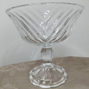 Aderia Crystal Glass Pedestal Compote/Candy Bowl made In Japan 5"1/4 5"1/2 New
